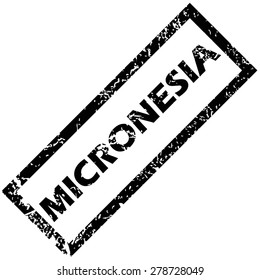 Vector rubber stamp with name MICRONESIA, isolated on white