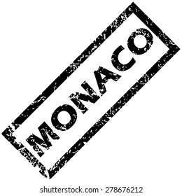 Vector rubber stamp with name MONACO, isolated on white