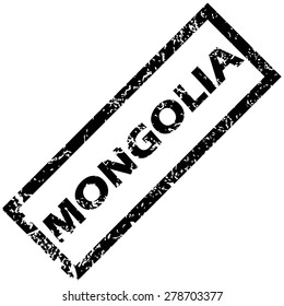 Vector rubber stamp with name MONGOLIA, isolated on white