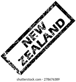 Vector rubber stamp with name NEW ZEALAND, isolated on white