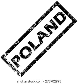 Vector rubber stamp with name POLAND, isolated on white