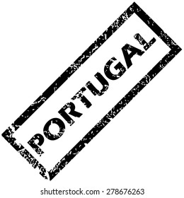 Vector rubber stamp with name PORTUGAL, isolated on white