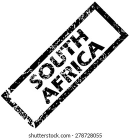 Vector rubber stamp with name SOUTH AFRICA, isolated on white
