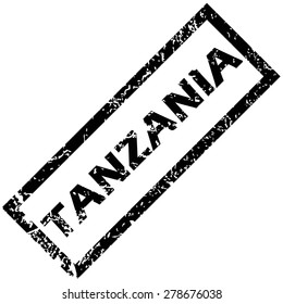 Vector rubber stamp with name TANZANIA, isolated on white