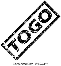 Vector rubber stamp with name TOGO, isolated on white