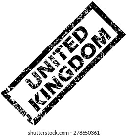 Vector rubber stamp with name UNITED KINGDOM, isolated on white