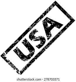 Vector rubber stamp with name USA, isolated on white