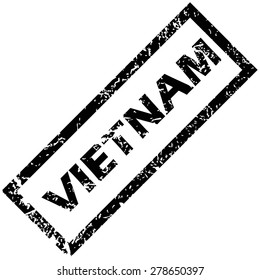 Vector rubber stamp with name VIETNAM, isolated on white