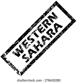 Vector rubber stamp with name WESTERN SAHARA, isolated on white
