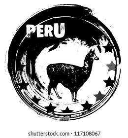 vector, rubber stamp, Peru