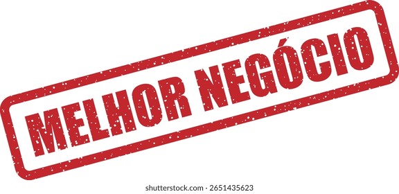 Carimbo de borracha vetorial com a frase em português "MELHOR NEGÓCIO", perfeito para destacar ofertas de alto valor no varejo e comércio eletrônico