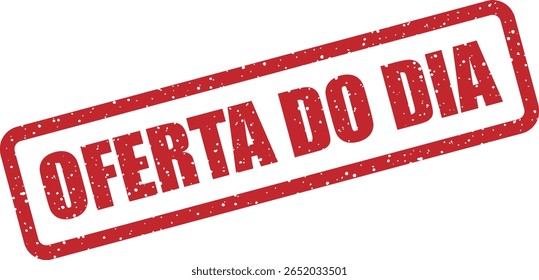 Carimbo vetorial com a frase em português "OFERTA DO DIA", ideal para os especiais diários, ofertas em destaque e destaques promocionais no varejo e no comércio eletrônico
