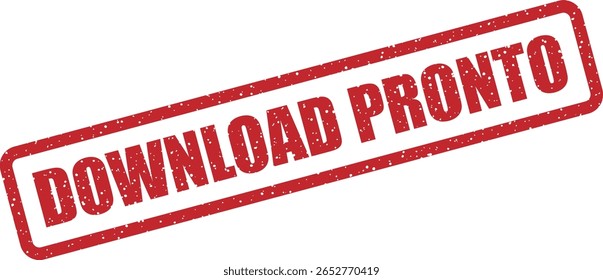 Vector rubber stamp with the Portuguese phrase "DOWNLOAD PRONTO" (DOWNLOAD READY), great for digital products, files, and immediate content access labels