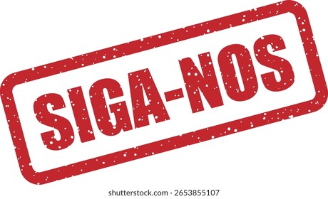 Carimbo vetorial com a frase em português "SIGA-NOS" (Siga-nos), excelente para as redes sociais e desenhos promocionais
