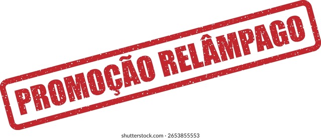 Carimbo vetorial com a frase em português "PROMOÇÃO RELÂMPAGO", perfeito para vendas rápidas, campanhas de marketing e promoções