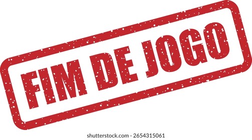 Carimbo de borracha vetorial com a frase em português "FIM DE JOGO" (Fim de Jogo), ideal para jogos, esportes e gráficos de eventos sinalizando a conclusão do jogo.