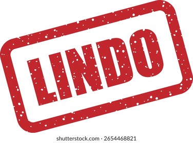 Carimbo vetorial com a palavra portuguesa e espanhola "LINDO" (Bonito ou Bonito), ótimo para uso em campanhas de marketing e promocionais destacando a atratividade