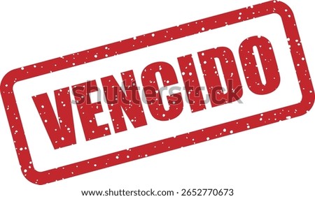 Vector rubber stamp with the Portuguese or Spanish word "VENCIDO" (Expired), used for overdue tasks, expired promos, or invalid items