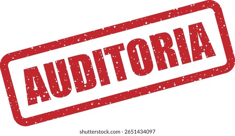 Carimbo vetorial com a palavra portuguesa "AUDITORIA" (Auditoria), ideal para documentos financeiros, de conformidade e de garantia de qualidade