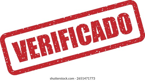 Carimbo vetorial com a palavra em português "VERIFICADO" (verificado), perfeito para verificações de qualidade, aprovações aprovadas e crachás de verificação em documentos e mídia digital