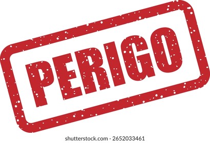 Carimbo de borracha vetorial com a palavra portuguesa "PERIGO", ideal para sinais de perigo, avisos de segurança e mensagens de alerta em contextos industriais ou públicos