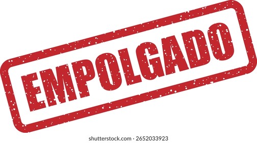 Vector rubber stamp with the Portuguese word "EMPOLGADO" (EXCITED), great for enthusiastic messages, announcements, or reactions in media content