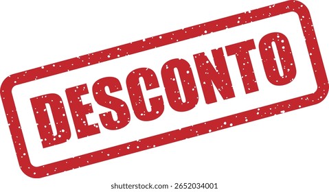 Carimbo vetorial com a palavra portuguesa "DESCONTO", perfeito para destacar promoções, ofertas especiais ou cortes de preços em materiais de marketing