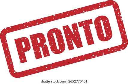 Vector rubber stamp with the Portuguese word "PRONTO" (READY), perfect for marking completed tasks, ready-made products, or finalized documents