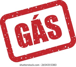 Carimbo vetorial com a palavra portuguesa "GÁS" (Gás), ideal para projetos industriais, energéticos e utilitários