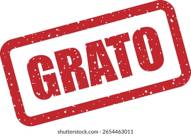Carimbo de borracha vetorial com a palavra em português "GRATO" (Grateful) - ótimo para branding que reflete a apreciação do cliente, feedback de serviço ou reconhecimento de qualidade