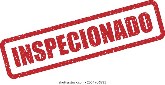 Sello de goma de Vector con la palabra portuguesa "INSPECIONADO" (inspeccionado). Ideal para informes examinados, control de documentos o documentación técnica