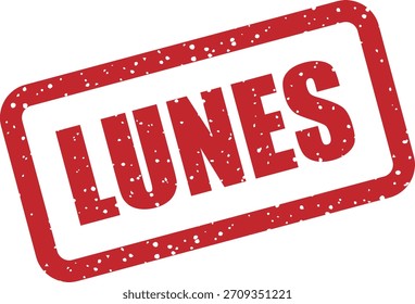 Vektor-Gummistempel "LUNES" (Spanisch: Montag). Einfache Tagesmarke für Montag Promotionen und Veranstaltungen.