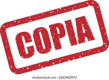 Vector rubber stamp with the Spanish term “COPIA” (Copy). Common for documentation, labeling copies or duplicates