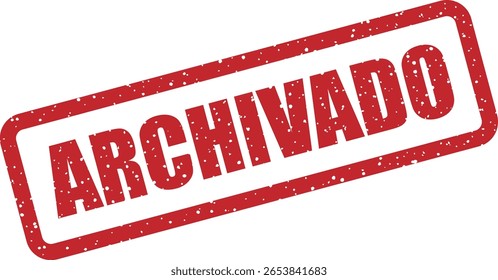 Carimbo vetorial com a palavra espanhola "ARCHIVADO" (arquivado), perfeito para imagens de back-office, documentos legais e carimbos administrativos