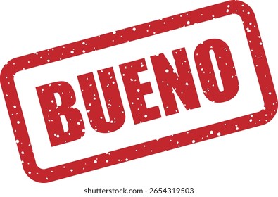 Carimbo de vetor com a palavra espanhola "BUENO" (Bom), ideal para garantia de qualidade, aprovações e branding em vários contextos