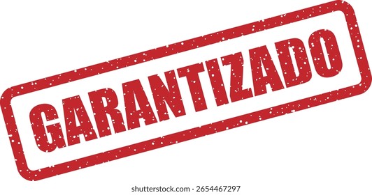 Carimbo de vetor com a palavra espanhola "GARANTIZADO" (Garantido), ótimo para a qualidade do produto, confiança e garantia em materiais de marketing