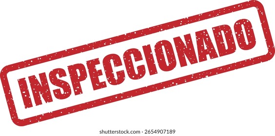 Sello de Vector con la palabra española "INSPECCIONADO" (inspeccionado). Ideal para archivos aprobados, sellos de cumplimiento o imágenes administrativas