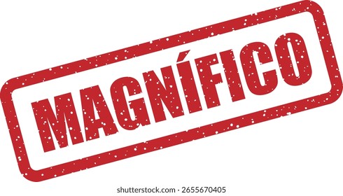 Sello de goma de Vector con la palabra española "MAGNÍFICO" (magnífico). Perfecto para imágenes de marketing elegantes, etiquetas de excelencia de productos o insignias de celebración