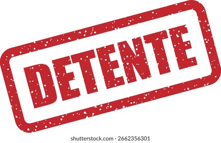 Sello de goma de Vector con la palabra española "DETENTE" (stop), útil para elementos visuales de seguridad, sistemas de advertencia e interfaces administrativas
