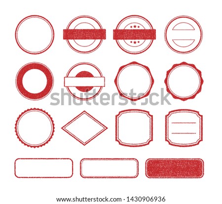 Vector rubber stamp template illustration set (no text/ text space)