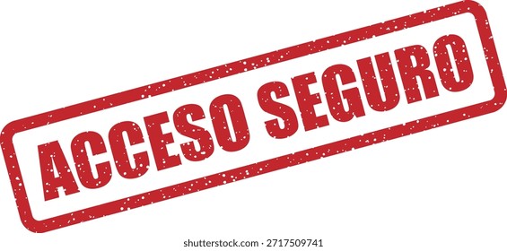 Carimbo de vetor com o texto "ACCESO SEGURO" (Acesso seguro) - entrada autorizada e segura ou login. Ideal para gráficos de controle de acesso.