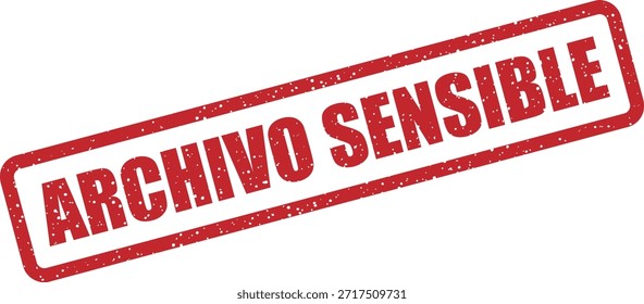 Sello de goma de Vector con el texto "ARCHIVO SENSIBLE" (archivo sensible) - archivo altamente sensible que requiere un manejo especial. Ideal para la protección de datos.