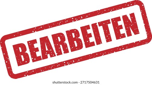 Carimbo de vetor com o texto "BEARBEITEN" (Editar) - indica item editável ou modificação permitida. Ideal para edição de documentos gráficos.