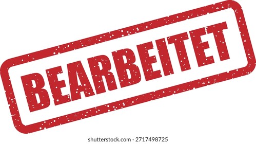 Vektorgummistempel mit dem Text "BEARBEITET" (Editiert) - Dokument oder Daten wurden modifiziert oder aktualisiert. Perfekt für Versionskontrolle und Änderungsnachverfolgung.