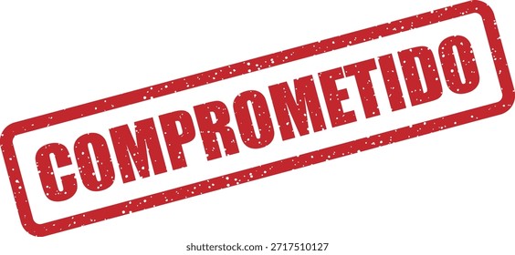 Carimbo de vetor com o texto "COMPROMETIDO" (Comprometido) - segurança de conta, sistema ou dados comprometida. Ideal para alertas de violação.