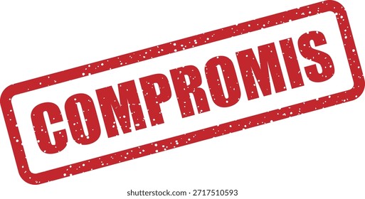 Carimbo de vetor com o texto "COMPROMIS" (Comprometido) - segurança de conta, sistema ou dados comprometida. Ideal para alertas de violação.