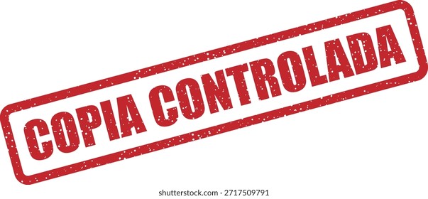 Vector rubber stamp with the text "COPIA CONTROLADA" (Controlled copy) – copy checked or controlled distribution. Ideal for document management.