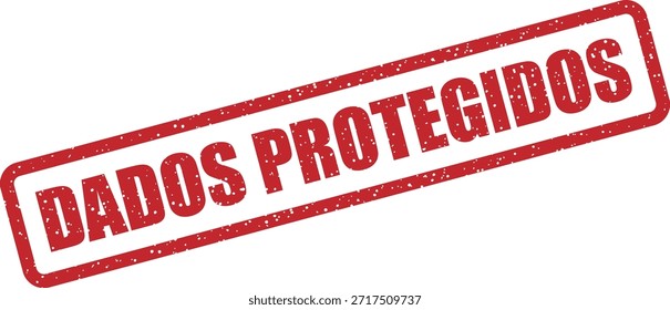 Carimbo de vetor com o texto "DADOS PROTEGIDOS" (Dados protegidos) - dados sensíveis ou protegidos. Ideal para gráficos de conformidade com privacidade.