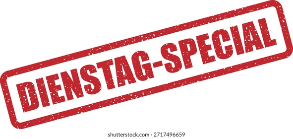 Sello de goma de Vector con el texto "DIENSTAG SPECIAL" (especial del martes): destaca las ofertas y especiales solo para el martes. Ideal para promociones semanales.
