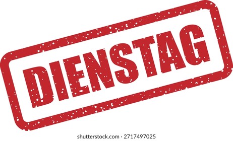 Sello de goma de Vector con el texto "DIENSTAG" (martes) - sello de día simple para promociones, eventos u horarios del martes. Ideal para marketing semanal.